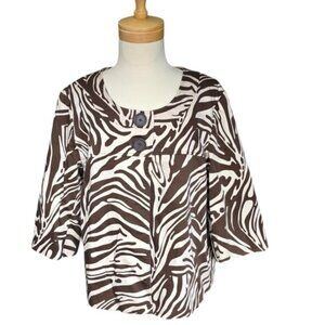 Addition Elle Animal Print Buttoned Cropped Blazer Jacket. Size 16